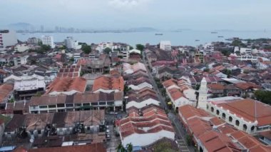 Georgetown, Penang Malezya - 14 Mayıs 2022 Ermeni Caddesi ve Georgetown 'un İnanılmaz Sahnesi
