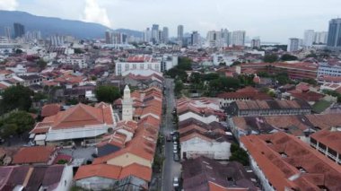 Georgetown, Penang Malezya - 14 Mayıs 2022 Ermeni Caddesi ve Georgetown 'un İnanılmaz Sahnesi