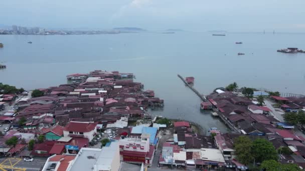 Georgetown Penang Malaysia Μαΐου 2022 Clan Jetties Georgetown Penang Malaysia — Αρχείο Βίντεο