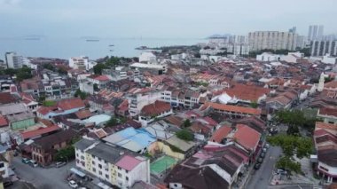 Georgetown, Penang Malezya - 14 Mayıs 2022 Penang Adası Gurney Yolu