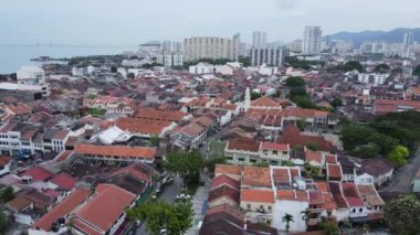 Georgetown, Penang Malezya - 14 Mayıs 2022 Penang Adası Gurney Yolu