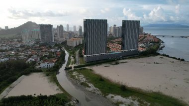 Georgetown, Penang Malezya - 14 Mayıs 2022 Penang Adası Gurney Yolu