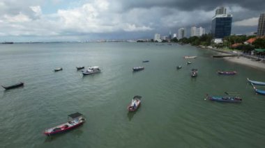 Georgetown, Penang Malezya - 14 Mayıs 2022 Penang Adası Gurney Yolu