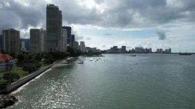 Georgetown, Penang Malezya - 14 Mayıs 2022 Penang Adası Gurney Yolu