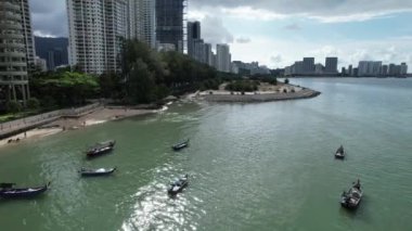 Georgetown, Penang Malezya - 14 Mayıs 2022 Penang Adası Gurney Yolu