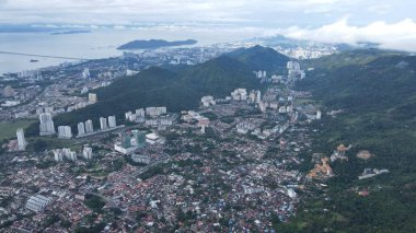 Georgetown, Penang Malezya - 16 Mayıs 2022: Penang Hill 'in Görkemli Görüşleri, Georgetown, Malezya