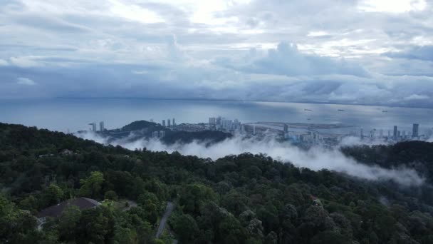 Georgetown Penang Maleisië Mei 2022 Majestueuze Uitzichten Penang Hill Georgetown — Stockvideo