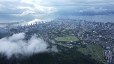 Georgetown, Penang Malezya - 16 Mayıs 2022: Penang Hill 'in Görkemli Görüşleri, Georgetown, Malezya