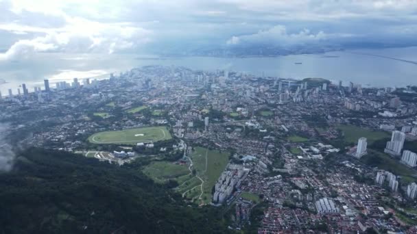 Georgetown Penang Maleisië Mei 2022 Majestueuze Uitzichten Penang Hill Georgetown — Stockvideo