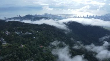 Georgetown, Penang Malezya - 16 Mayıs 2022: Penang Hill 'in Görkemli Görüşleri, Georgetown, Malezya