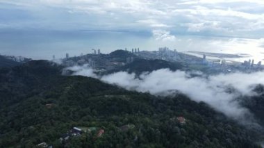 Georgetown, Penang Malezya - 16 Mayıs 2022: Penang Hill 'in Görkemli Görüşleri, Georgetown, Malezya