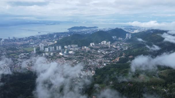 Georgetown Penang Maleisië Mei 2022 Majestueuze Uitzichten Penang Hill Georgetown — Stockvideo