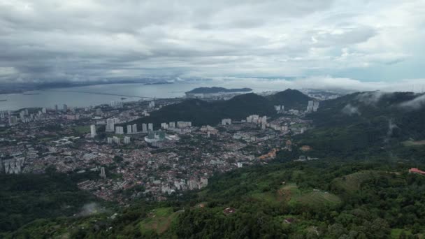 Georgetown Penang Maleisië Mei 2022 Majestueuze Uitzichten Penang Hill Georgetown — Stockvideo