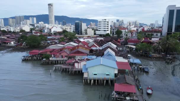 Georgetown Penang Maleisië Mei 2022 Clan Jetties Van Georgetown Penang — Stockvideo