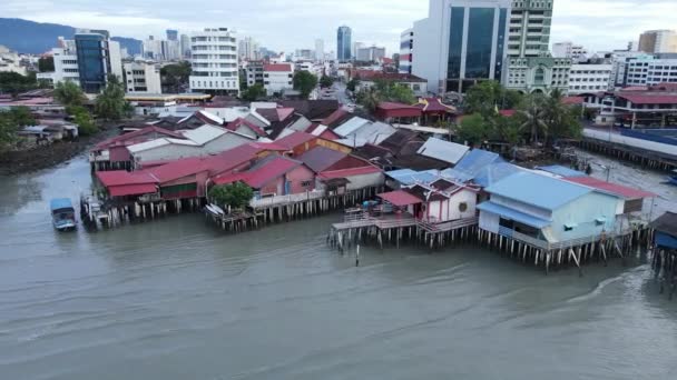 Georgetown Penang Malaysia Mai 2022 Die Clan Jetties Von Georgetown — Stockvideo