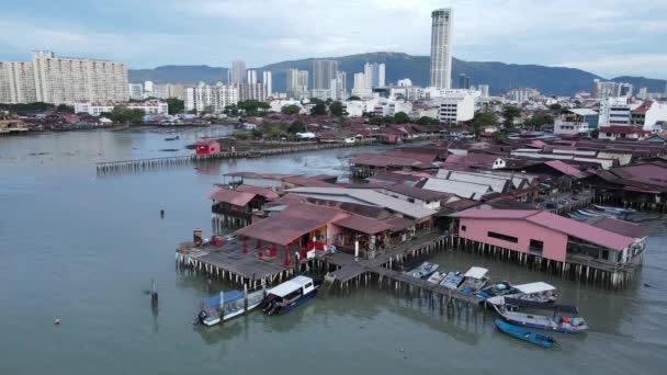 Georgetown Penang Malaysia Mei 2022 Clan Jetties Georgetown Penang Malaysia — Stok Video