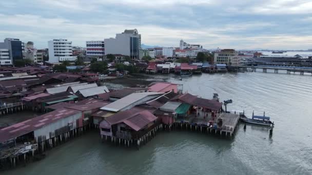 Georgetown Penang Malajzia 2022 Május Clan Jetties Georgetown Penang Malajzia — Stock videók