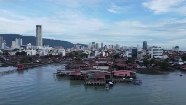 Georgetown Penang Malezja Maja 2022 Clan Jetties Georgetown Penang Malezja — Wideo stockowe