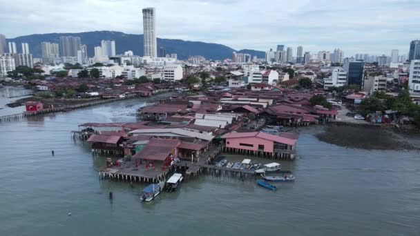 Georgetown Penang Malaysia May 2022 Clan Jetties Georgetown Penang Malaysia — Stock Video