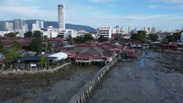 Georgetown Penang Malezja Maja 2022 Clan Jetties Georgetown Penang Malezja — Wideo stockowe