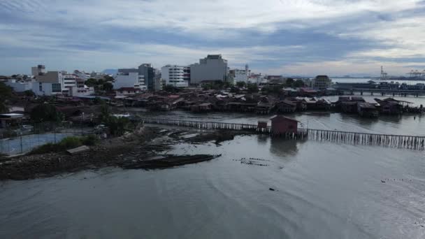 Georgetown Penang Malaysia Mai 2022 Die Clan Jetties Von Georgetown — Stockvideo