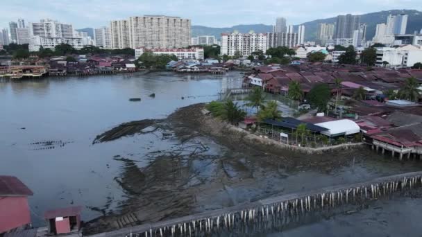 Georgetown Penang Malezja Maja 2022 Clan Jetties Georgetown Penang Malezja — Wideo stockowe