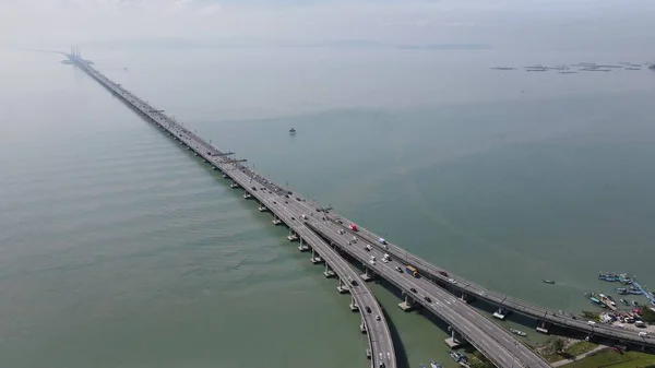 Georgetown Penang Malásia Maio 2022 Majestic Penang Bridge Icônica Ponte — Fotografia de Stock