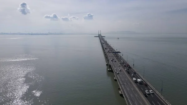 Georgetown Penang Malaysia May 2022 Majestic Penang Bridge Iconic Long — Stock Photo, Image