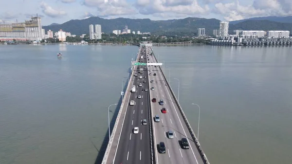 Джорджтаун Пенанг Малайзия Мая 2022 Года Величественный Мост Пенанг Культовый — стоковое фото