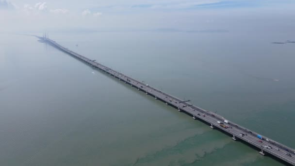 Georgetown Penang Malajzia 2022 Május Fenséges Penang Híd Ikonikus Hosszú — Stock videók