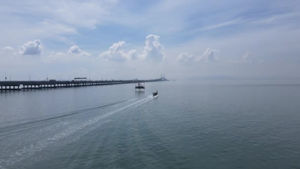 Georgetown Penang Malásia Maio 2022 Majestic Penang Bridge Icônica Ponte — Vídeo de Stock