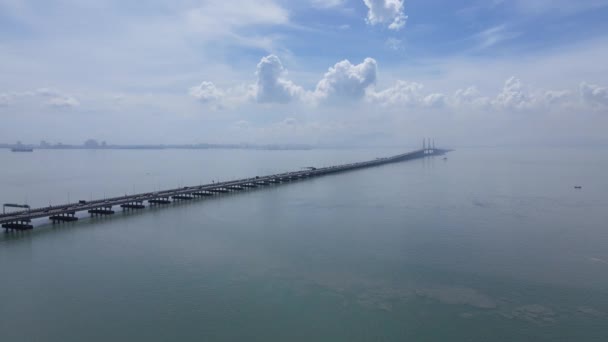 Georgetown Penang Malaysia Mei 2022 Jembatan Majestic Penang Jembatan Panjang — Stok Video