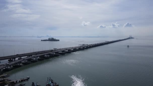 Georgetown Penang Malasia Mayo 2022 Majestuoso Puente Penang Icónico Puente — Vídeos de Stock