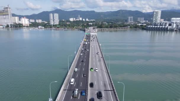 Georgetown Penang Malásia Maio 2022 Majestic Penang Bridge Icônica Ponte — Vídeo de Stock