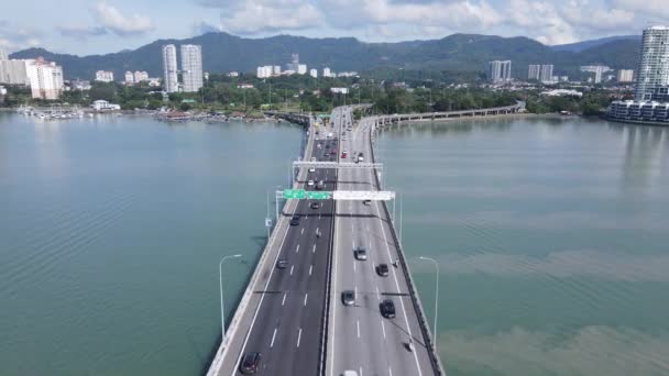 Georgetown Penang Malaysia May 2022 Majestic Penang Bridge Знаковий Довгий — стокове відео