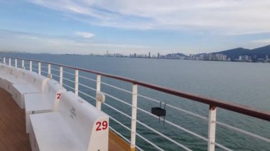 Georgetown, Penang Malezya - 19 Mayıs 2022: Penang Adası etrafında Ege Cenneti Gemisi ile bir gezi