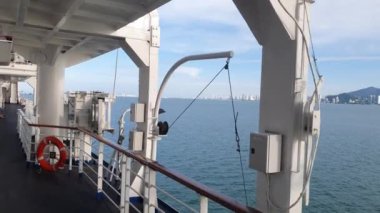 Georgetown, Penang Malezya - 19 Mayıs 2022: Penang Adası etrafında Ege Cenneti Gemisi ile bir gezi