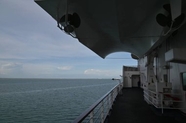 Georgetown, Penang Malezya - 19 Mayıs 2022: Penang Adası etrafında Ege Cenneti Gemisi ile bir gezi