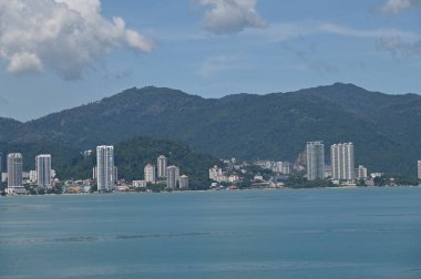 Georgetown, Penang Malezya - 19 Mayıs 2022: Penang Adası etrafında Ege Cenneti Gemisi ile bir gezi