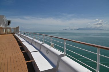 Georgetown, Penang Malezya - 19 Mayıs 2022: Penang Adası etrafında Ege Cenneti Gemisi ile bir gezi