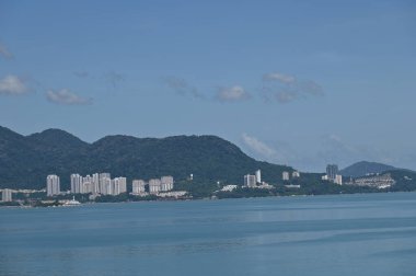 Georgetown, Penang Malezya - 19 Mayıs 2022: Penang Adası etrafında Ege Cenneti Gemisi ile bir gezi
