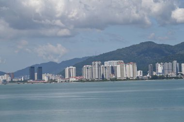 Georgetown, Penang Malezya - 19 Mayıs 2022: Penang Adası etrafında Ege Cenneti Gemisi ile bir gezi