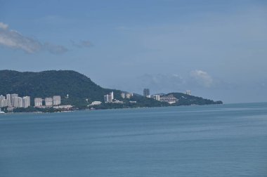 Georgetown, Penang Malezya - 19 Mayıs 2022: Penang Adası etrafında Ege Cenneti Gemisi ile bir gezi