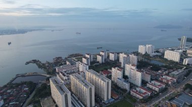 Georgetown, Penang Malezya - 19 Mayıs 2022: Penang Adası etrafında Ege Cenneti Gemisi ile bir gezi