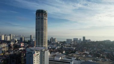 Georgetown, Penang Malezya - 20 Mayıs 2022: The Straits Quay, Landmark Binaları ve Köyleri