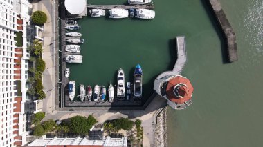 Georgetown, Penang Malezya - 20 Mayıs 2022: The Straits Quay, Landmark Binaları ve Köyleri