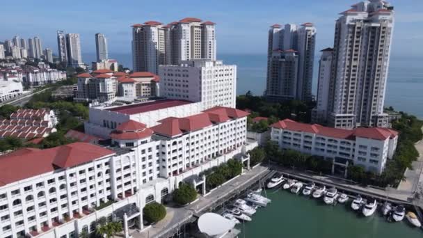 Georgetown Penang Malásia Maio 2022 Straits Quay Landmark Buildings Villages — Vídeo de Stock