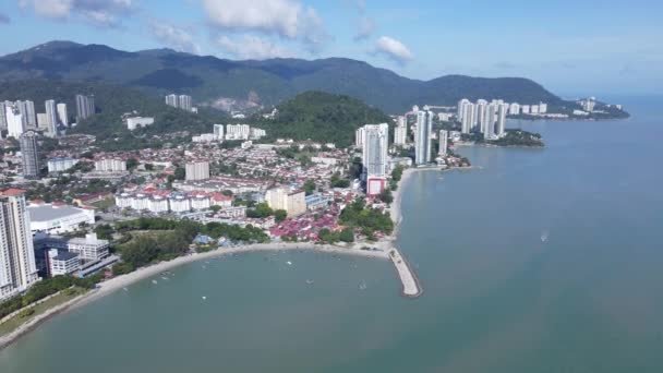 Georgetown Penang Maleisië Mei 2022 Straat Kaai Bezienswaardigheden Gebouwen Dorpen — Stockvideo