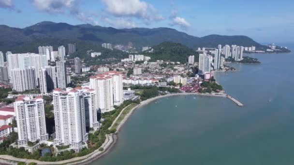 Джорджтаун Пенанг Малайзия Мая 2022 Года Набережная Проливов Исторические Здания — стоковое видео