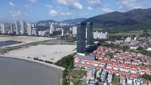 Georgetown Penang Malaysia Maj 2022 Straits Quay Landmark Buildings Villages — Stockvideo